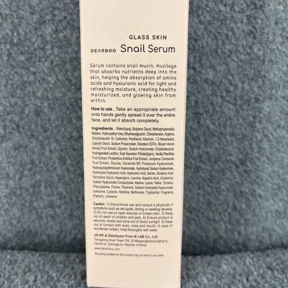 Korean Dearboo Glass Skin Snail Serum K Beauty Hydration Luminous Skin 3.38 oz - Picture 11 of 11